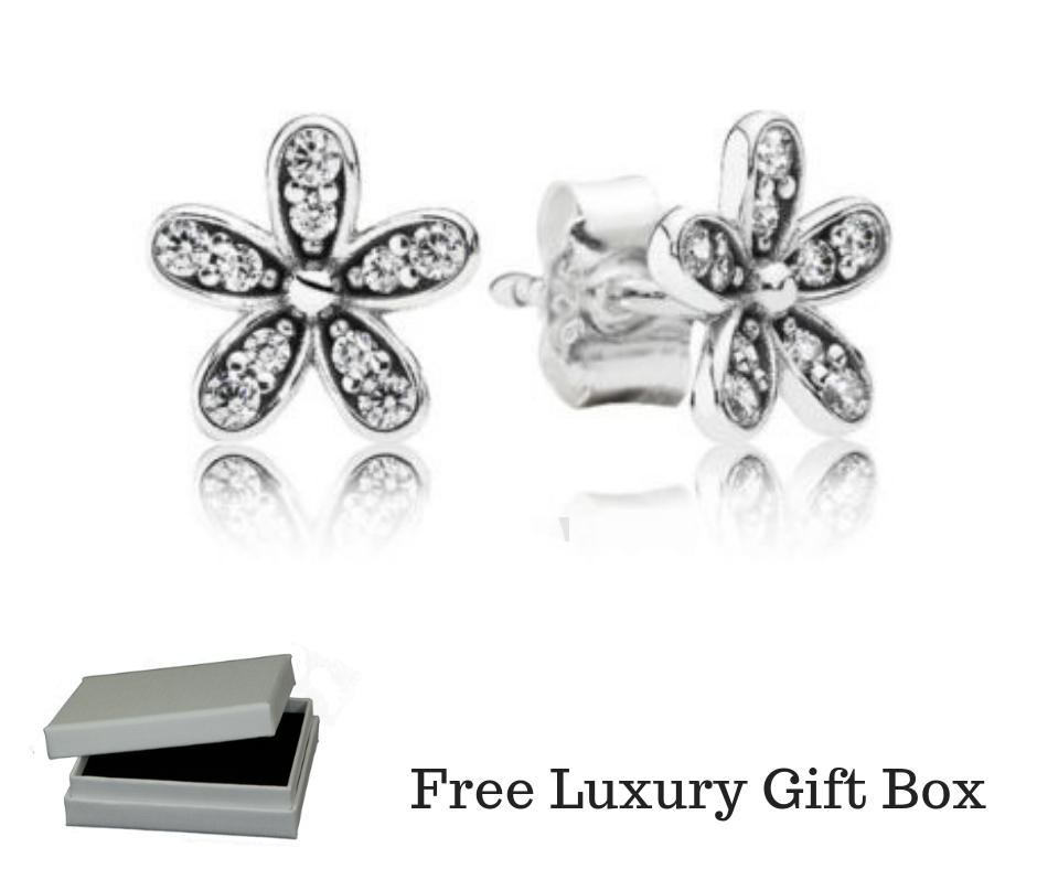 Silver Sterling Dazzling Daisies Sparkling Earrings