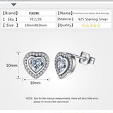 925 Silver sterling Sparkling Love twin Heart Studs Earrings + gift box