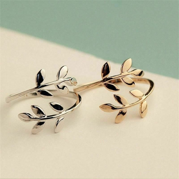 pandora leaf open ring sizable