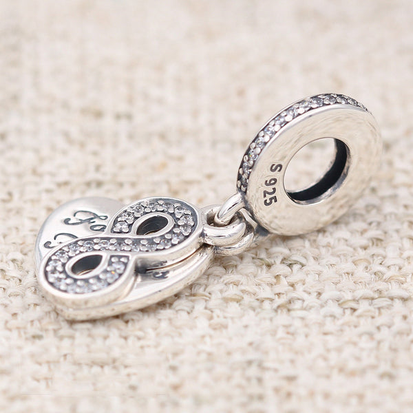 Silver Sterling Best Forever Friends love Heart Pendant Charm