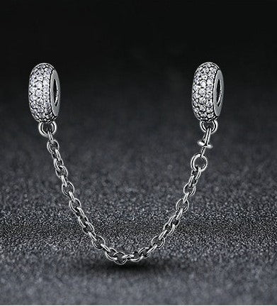 pave inspirational safety chain fits pandora bracelets