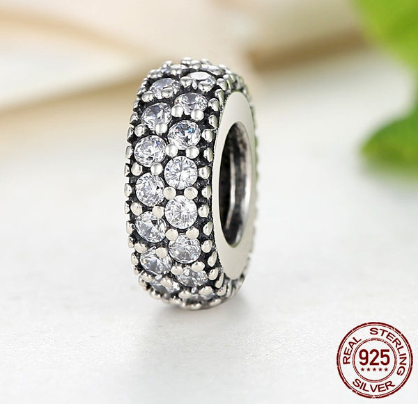 silver sterling Pave inspirational slim spacer