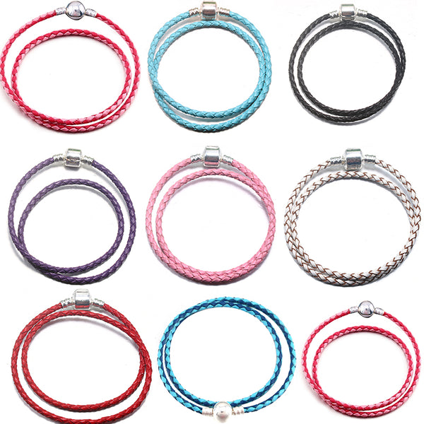 pandora leather cord woven bracelet