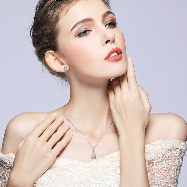 Sterling Silver poetic blooms pink floral Studs