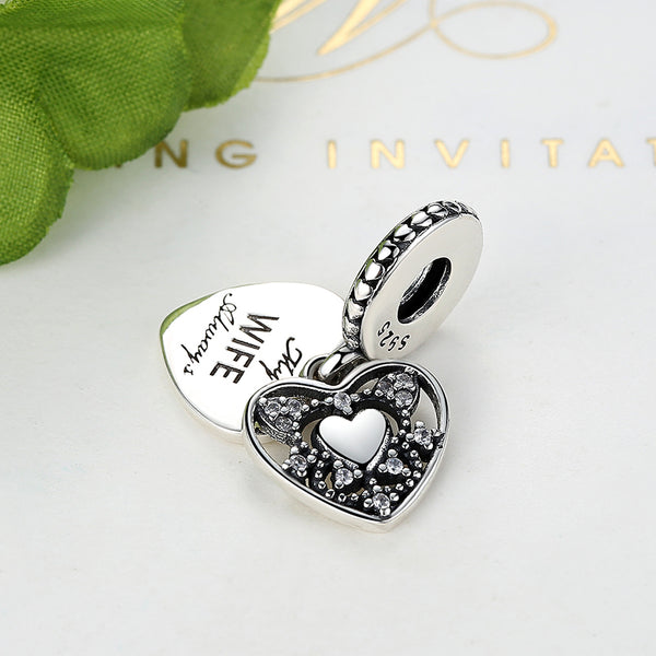 My Wife Always love Heart Anniversary Pendant Charm