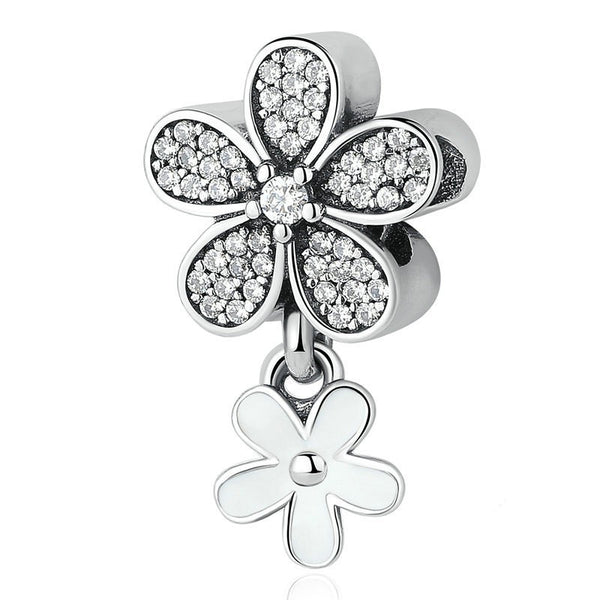 Dazzling Daisy Duo Dangle Charm fits pandora