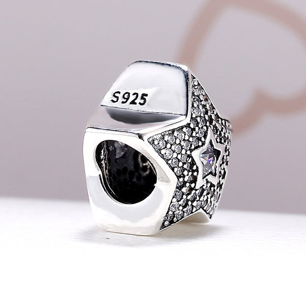 Silver Sterling Pave Wishing Star Charm