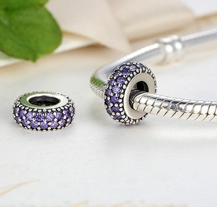 silver sterling Pave inspirational slim spacer
