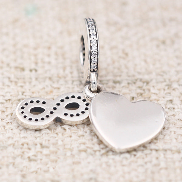 Silver Sterling Best Forever Friends love Heart Pendant Charm