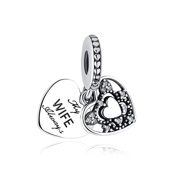 fits pandora bracelets My Wife Always love Anniversary Pendant Charm
