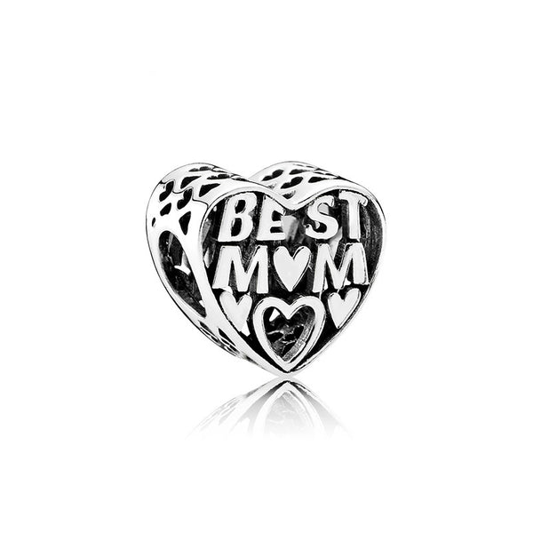 Best Mom Mum Heart Mothers Day Charm