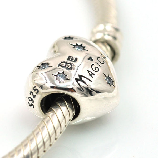 Silver Sterling princess be magical Stars Charm