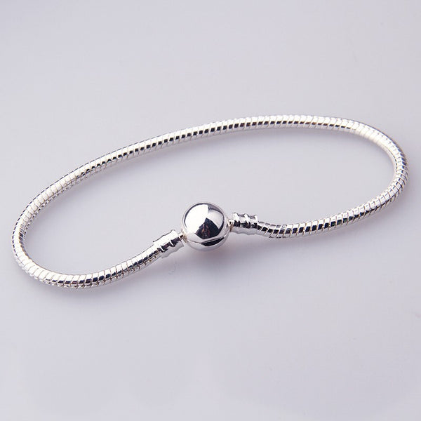 pandora ball clasp snake chain charm bracelet