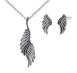 Dazzling Majestic Feathers Necklace & Earrings Gift Set