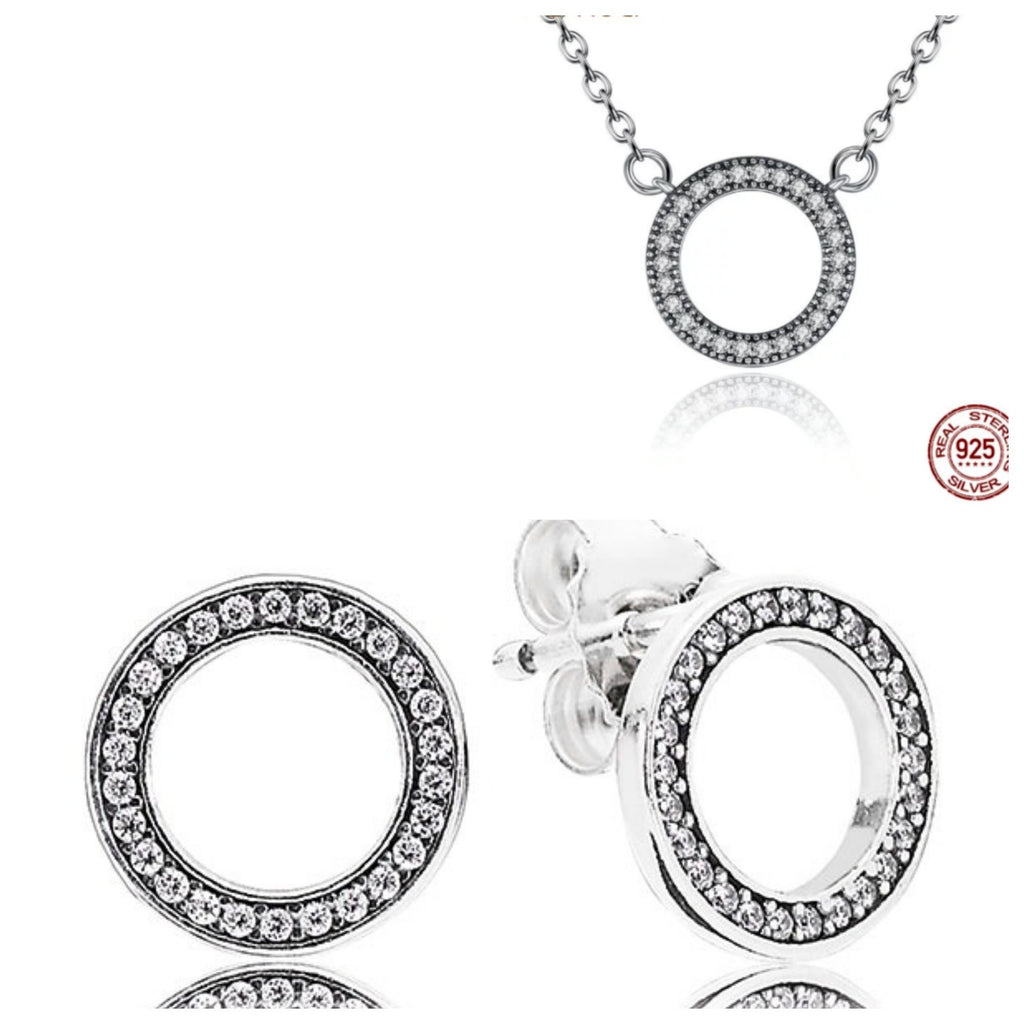 Dazzling Forever Round Necklace & Earrings Gift Set