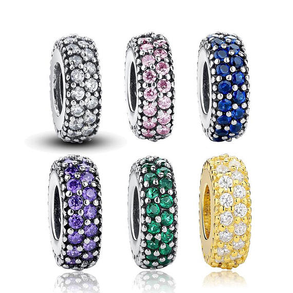 silver sterling Pave inspirational slim spacer