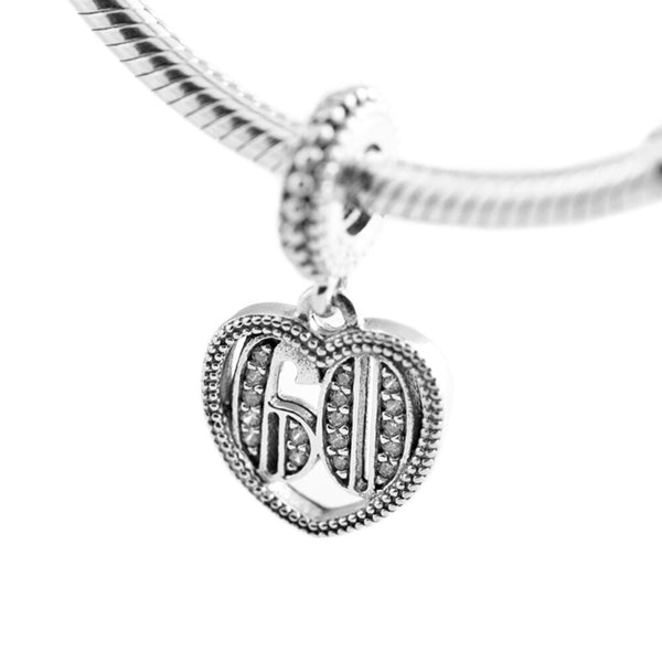 925 Silver Sterling celebration Birthday number Pendant Charm