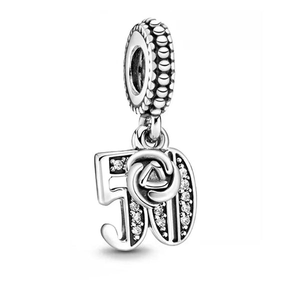 925 Silver Sterling celebration Birthday number Pendant Charm
