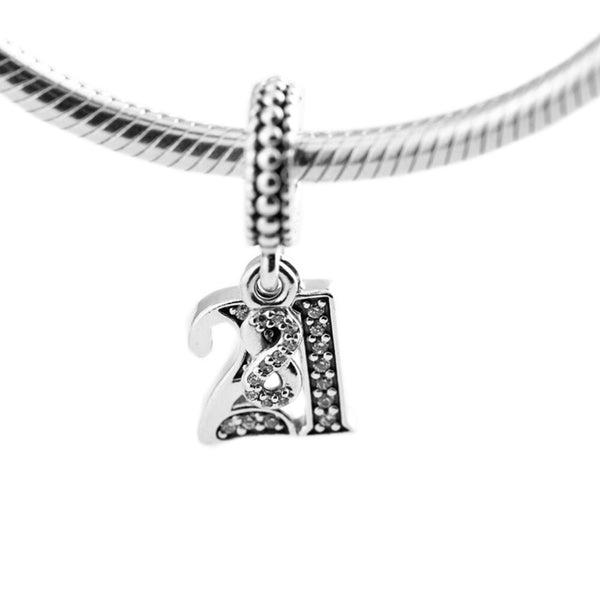 925 Silver Sterling celebration Birthday number Pendant Charm