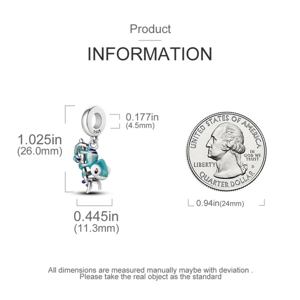 925 Silver Chameleon Temperature Changing Colour Pendant Charm green to grey