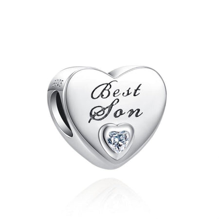 925 Silver Rose Gold Sparkling Pave Heart Clip Charm Fits Reflexions bracelets