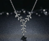 Dazzling Shimmering Leaves Necklace & Earrings Gift Set