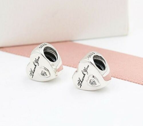 Thank You Love Heart Bracelet Charm