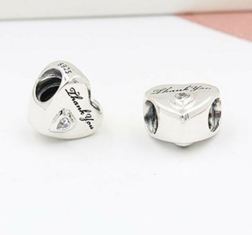 Thank You Love Heart Bracelet Charm