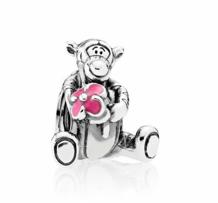 Silver Sterling duo Mickey Minnie Mouse Pave Charm