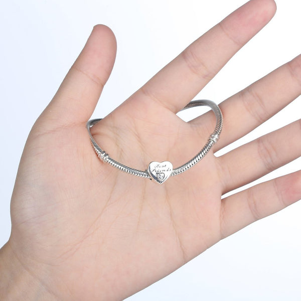 BEST FRIENDS BFF Love Heart Stone Charm