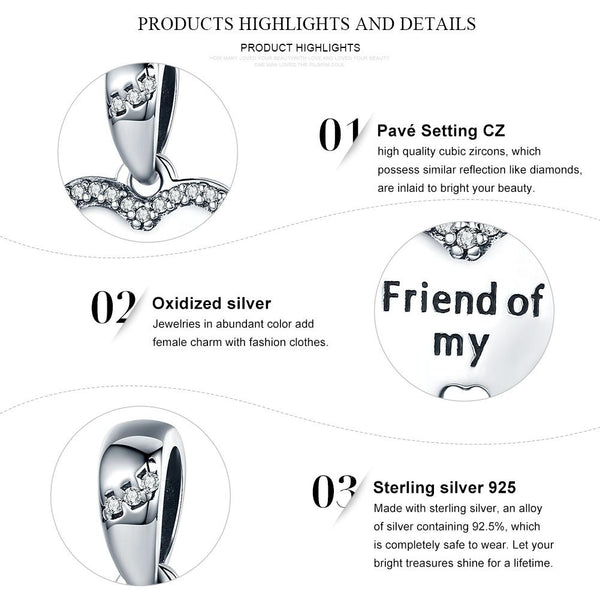 Friend of my heart hanging love Charm set of 2