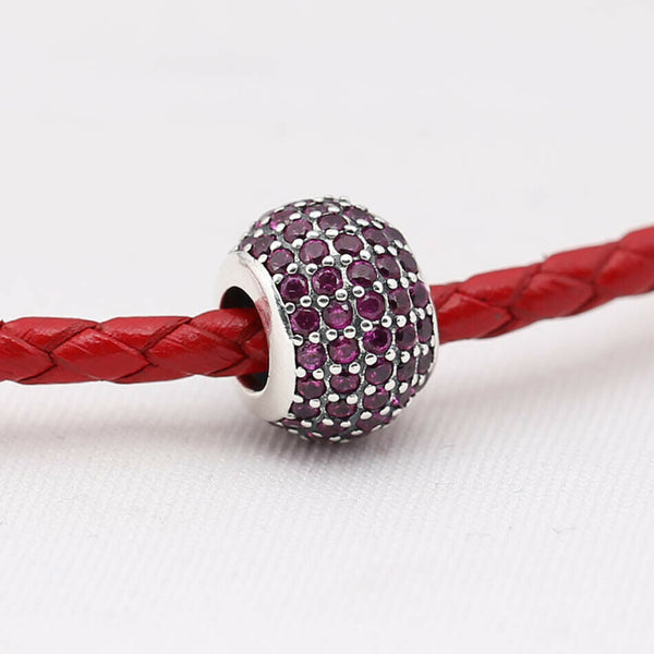 Red crystal Pave Ball Pendant Charm
