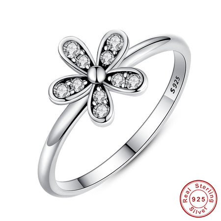 Silver Sterling Forever Love Round Halo Ring
