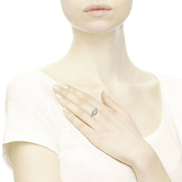 Sterling Silver Sparkling Radiant Timeless Elegance CZ European Ring