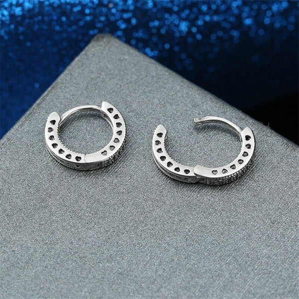 925 Silver Sterling Sparkling HOOP EARRINGS