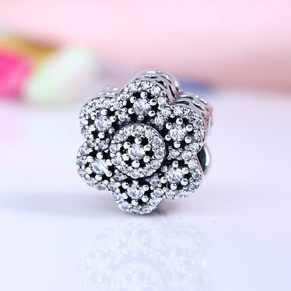 ice floral crystal charm for pandora bracelets
