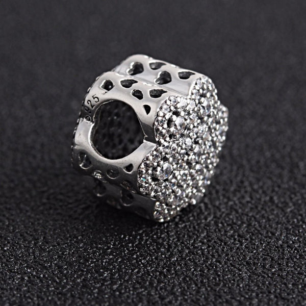 Silver Sterling snowflake ice Floral Crystal Charm