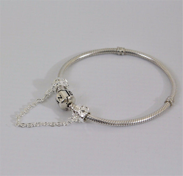Silver Plated Love hearts pattern safety chain