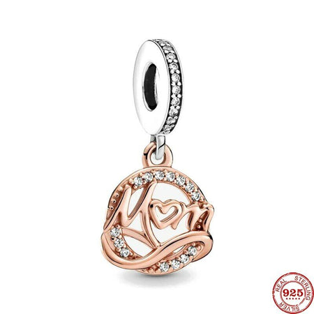 925 Silver Sterling Rose Gold Cinderella  Carriage Charm