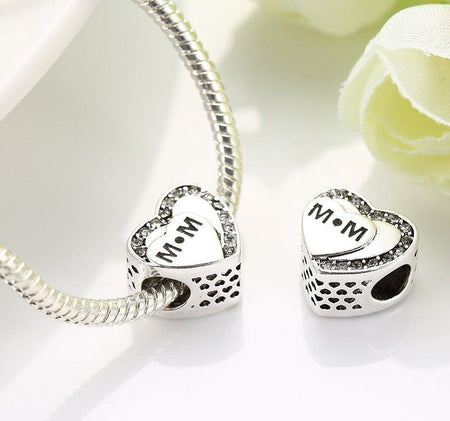 Silver Plated entwined love twin heart charm