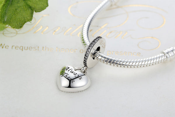 Silver Sterling Best Friends Always There Pendant Charm set