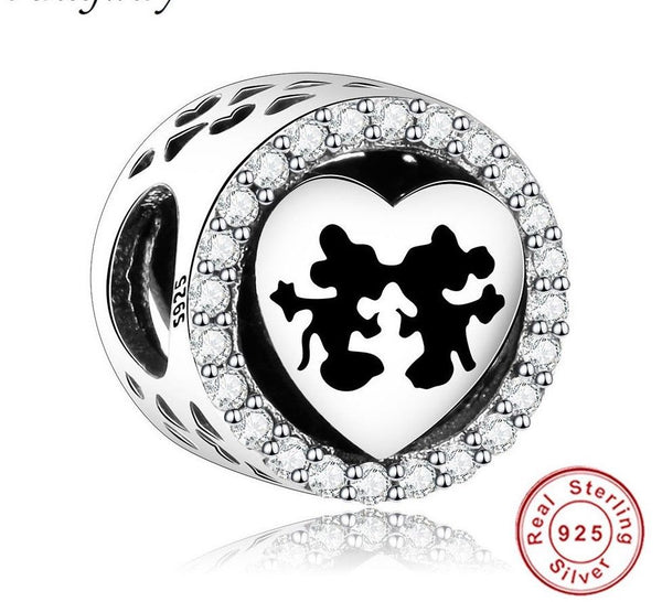 disney minnie mickey mouse kiss charm fits pandora