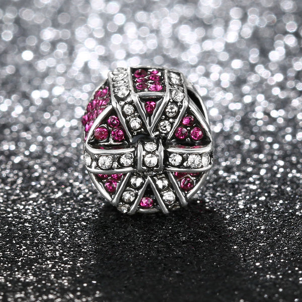 Silver Plated Red shimmering gift Charm for pandora bracelets