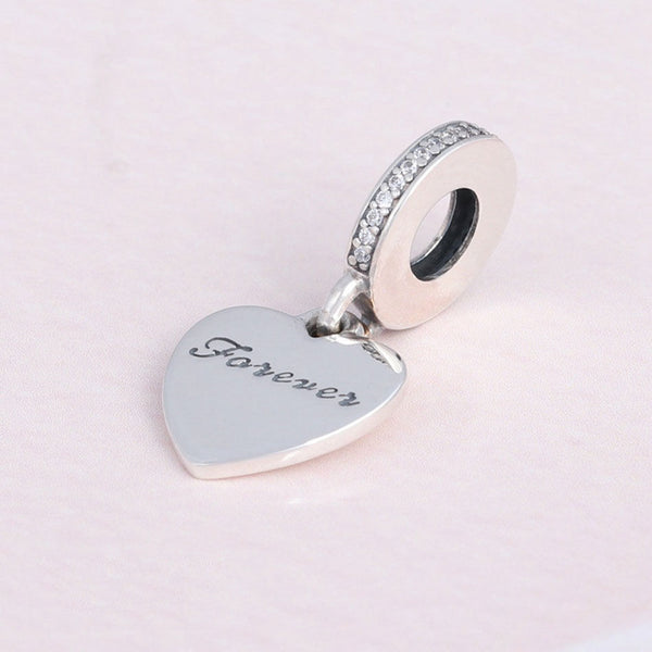 I Love You Forever Gold Heart Pendant Charm