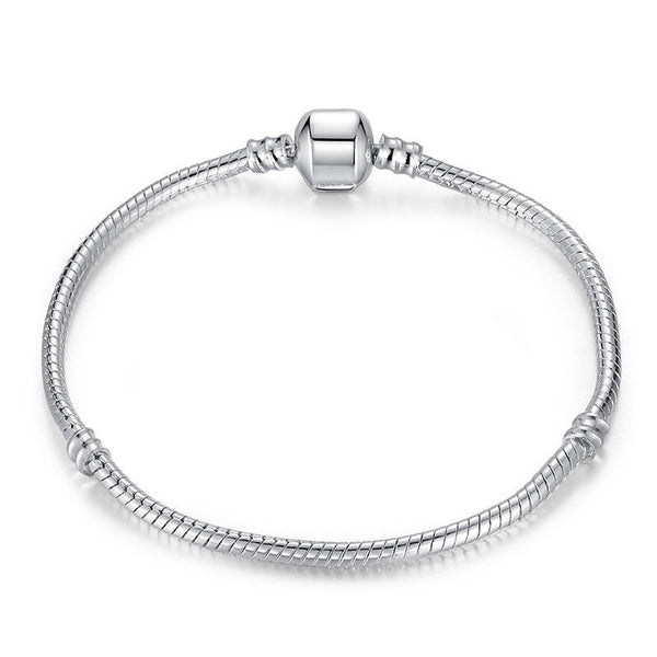 pandora style Starter Classic barrel Clasp Charm Bracelet