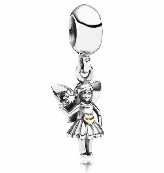 Fairy Godmother Angel Wings Pendant Charm fits pandora bracelets