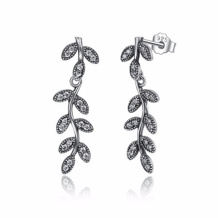 Silver Sterling Radiant Elegance Drop Sparkling Earrings