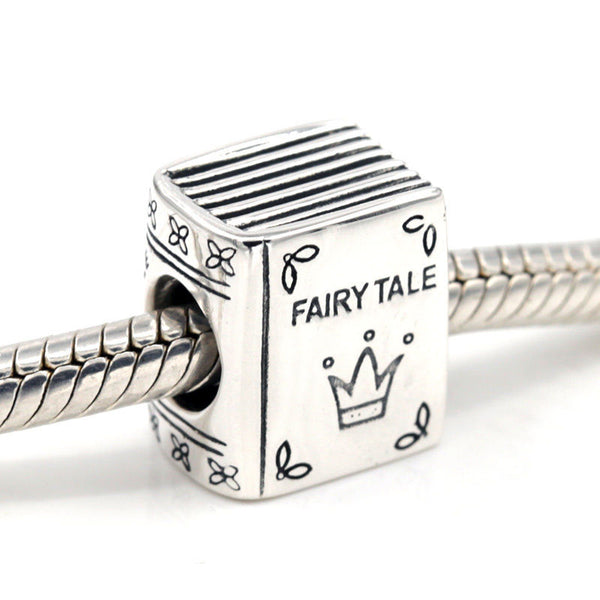silver fairy tales book Charm fits pandora chamilia disney charm