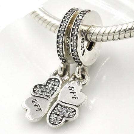 Silver Plated Love Locks two tone Charm