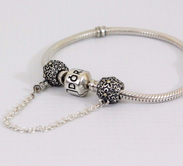 Silver Sterling Bouquet flower safety chain